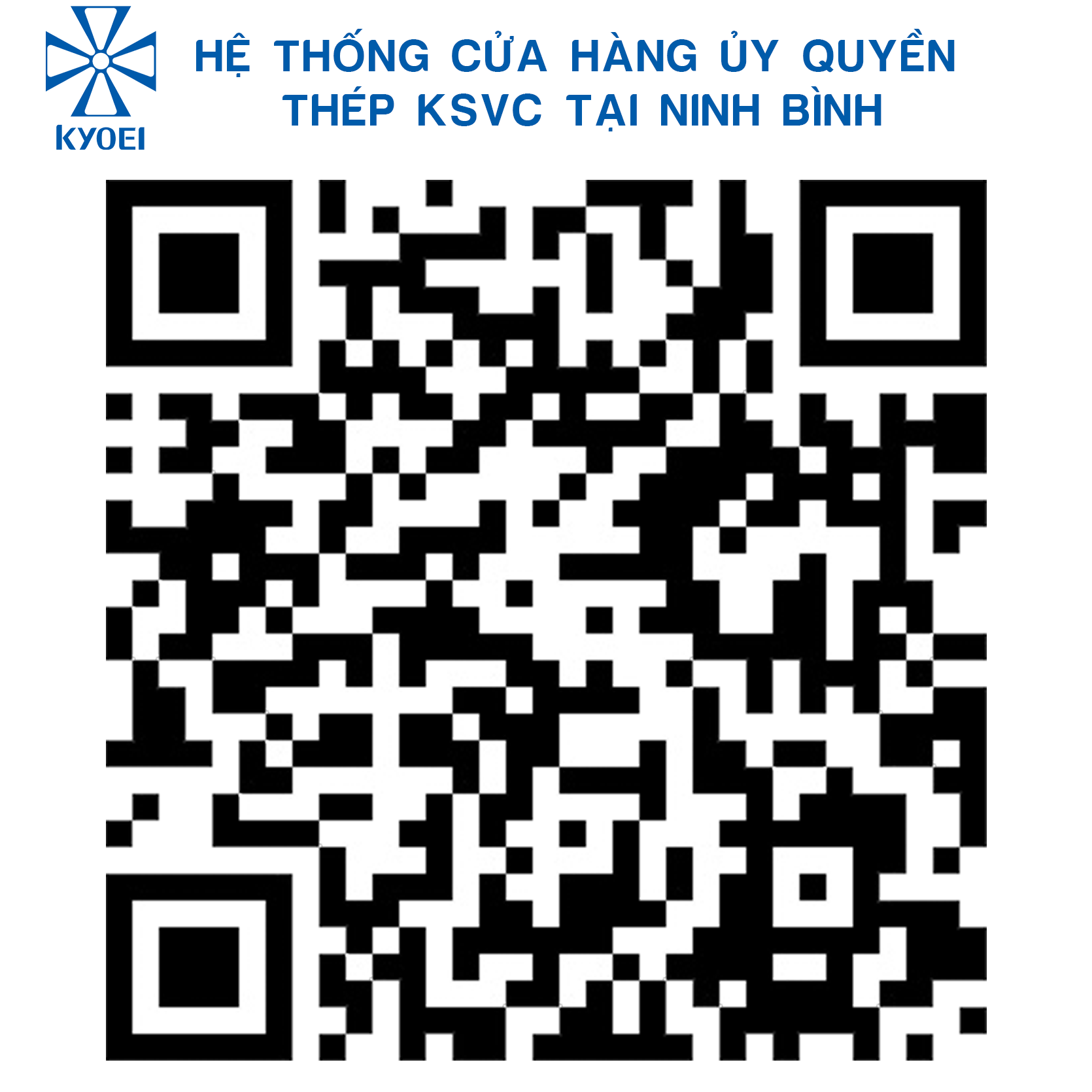 Mã QR code hệ thống cửa hàng ủy quyền thép KSVC tại Ninh Bình
